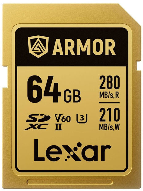 Lexar SDXC Pro Gold Series Armor UHS-II 64GB V60 IP68 R280/W210