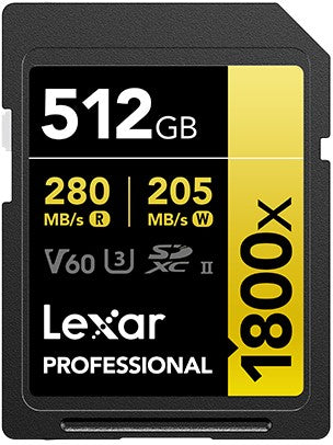 Lexar SDXC Professional 512GB BL 1800x UHS-II V60 gold