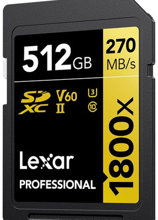 Lexar SDXC Professional 512GB BL 1800x UHS-II V60 gold