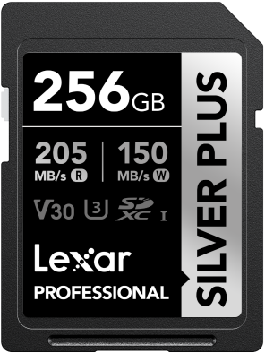Lexar SD Silver Plus UHS-1 256GB V30 R205/W150MB/s