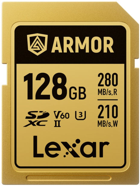 Lexar SDXC Pro Gold Series Armor UHS-II 128GB V60 IP68 R280/W210