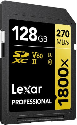 Lexar Professional SDXC 128GB BL 1800X UHS-II V60 Gold