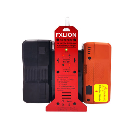 FXLion FX-4S7S2D V-Mount Charger Dual Channel Automatic Voltage Charger – V-Mount