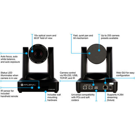 Atlona AT-HDVS-CAM PTZ Camera voor HDVS-300 Soft Codec Systeem