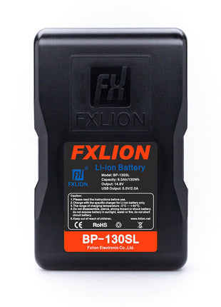 FXLion BP-130SL V-mount Batterij met LCD (14.8V/9.0Ah/130Wh)