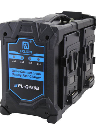 FXLion PL-Q480B 4-Kanaals V-Mount Acculader