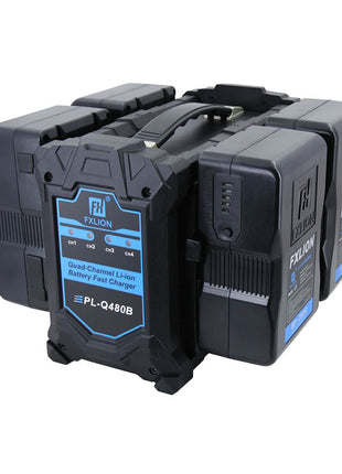 FXLion PL-Q480B 4-Kanaals V-Mount Acculader